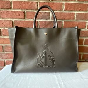 •Lanvin #22115 RARE Baratas Embossed Leather MM Tote Bag Embossed Logo Unisex